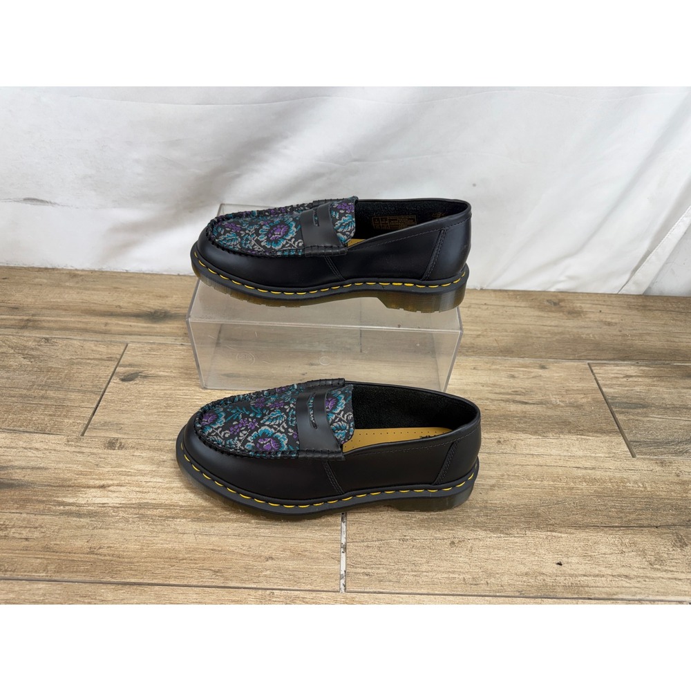 Dr. Martens Penton Floral Tapestry Loafers Black Leather Mens 9 GV 04 Y‎ - Picture 9 of 10
